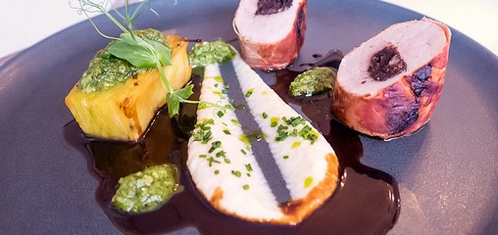 Bishop's main course, pork fillet
