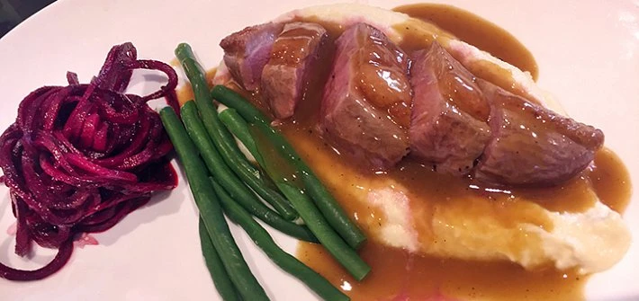 Duck with celeriac and orange sauce