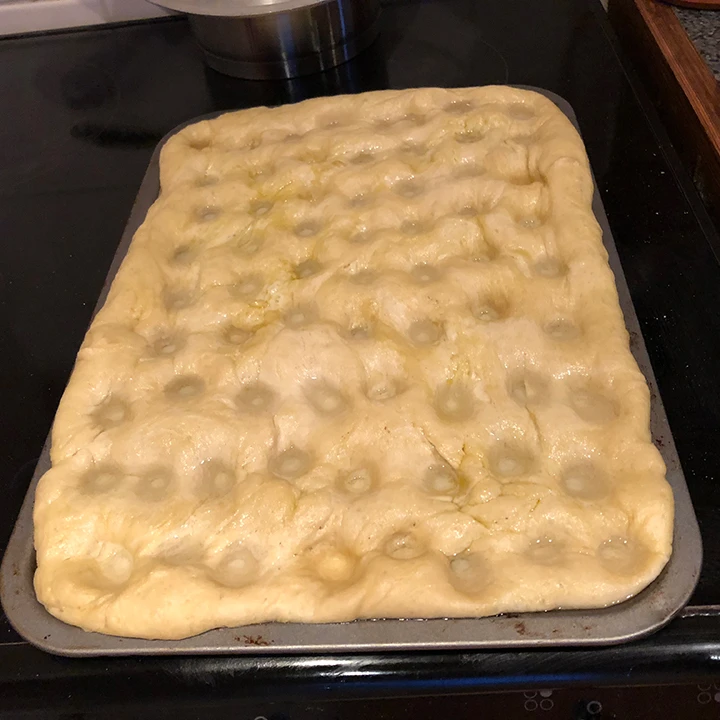 Focaccia uncooked