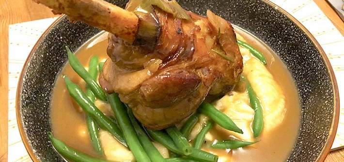 Braised lamb shanks