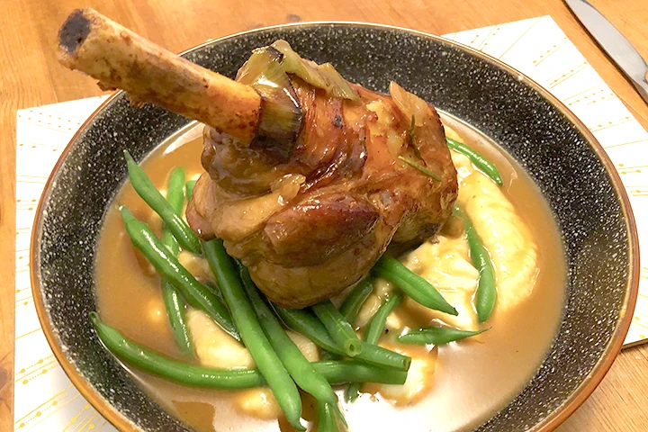 Braised lamb shanks