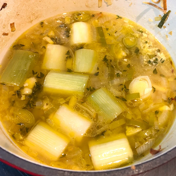 Braised leeks