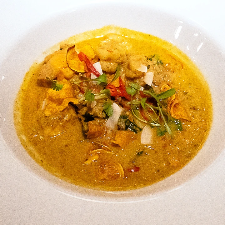 Monkfish and prawn curry