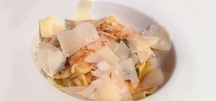 Butternut squash and amaretti ravioli