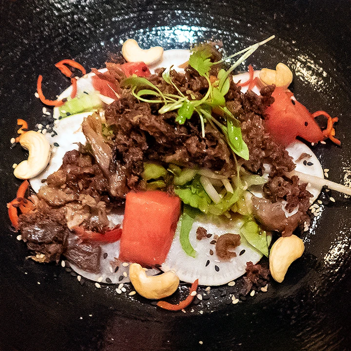 Warm crispy duck salad