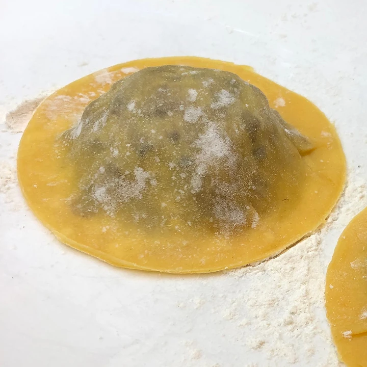 Uncooked ravioli