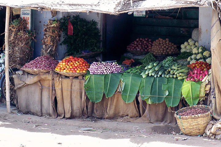 Veg shop in rural India